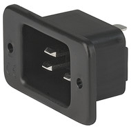 1621  IEC Appliance Inlet C20, Screw-on Mounting, Front Side, Solder, Quick-connect or Screw Terminal