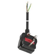 2343  Power Supply Cord with UK Power (Mains) Plug 3-pole, Angled