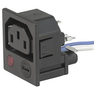 4719 IEC appliance outlet F closed with fuseholder Snap-in mounting from front side with neon indicator en IM0005478