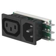 Felcom 64  IEC C14 device plug with modular expandable components Snap-in version from front side