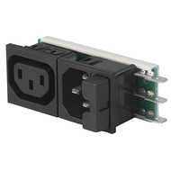 Felcom 64  IEC C14 device plug with modular expandable components Snap-in version from front side