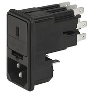 KE  IEC connector C14 with fuse holder 1- or 2-pole Snap-in version from front side