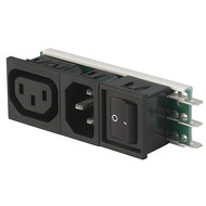 Felcom 64  IEC C14 device plug with modular expandable components Snap-in version from front side