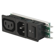 Felcom 64  IEC Gerätestecker C14 mit modular erweiterbaren Komponenten Schnappbefestigung von Frontseite