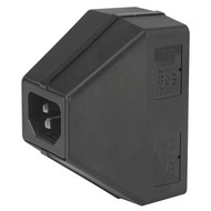4741 Power cord with 1 IEC connector C14 and 2 appliance outlets F shuttered from rear side en IM0005524