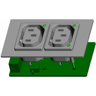 6600-5  10A outlet on PCB with Light Pipes