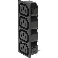 0909  Strip Block for Snap-in Mounting with up to 7 IEC Appliance Outlets F