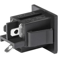 NR020  NEMA line Outlet 5-15R, Snap-in Mounting, Front Side, Solder Terminal