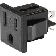 NR021  NEMA line Outlet 5-15R tamper resistant, Snap-in Mounting, Front Side, Solder Terminal