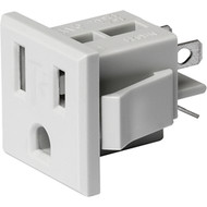 NR021  NEMA line Outlet 5-15R tamper resistant, Snap-in Mounting, Front Side, Solder Terminal