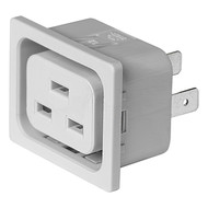 4792  IEC Appliance Outlet J, Snap-in, Front Side, Quick-connect Terminal