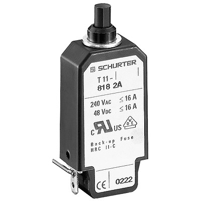 T11-818  Circuit Breaker for Equipment thermal, Drop-in type, Reset type, Solder terminals