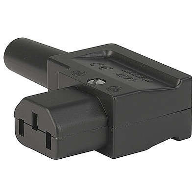 4021  IEC Connector C13, Rewireable, Angled