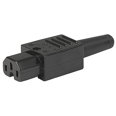 0101  IEC Connector C15, Rewireable, Straight