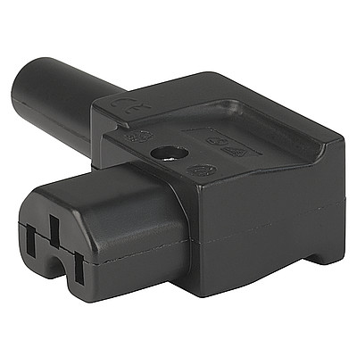 8111  IEC Connector C15, Rewireable, Angled