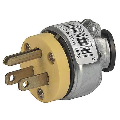 2867  USA Power (Mains) Plug, Cord Connector (Rewireable), 3 pole, Straight