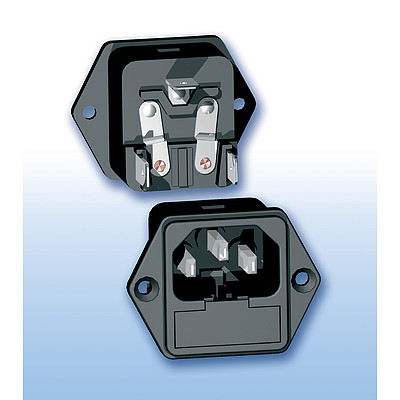 1092  IEC Gerätestecker C14 mit Sicherungshalter 1-oder 2-polig