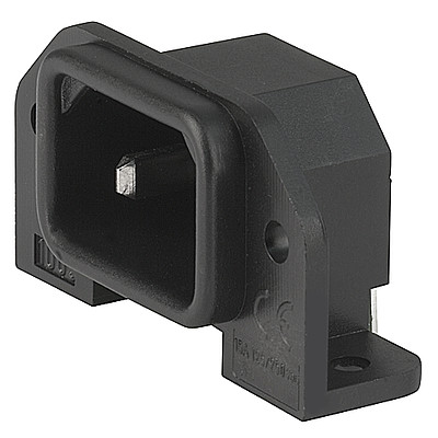1005  IEC Appliance Inlet C18, Screw-on Mounting, Rear Side, PCB Terminal