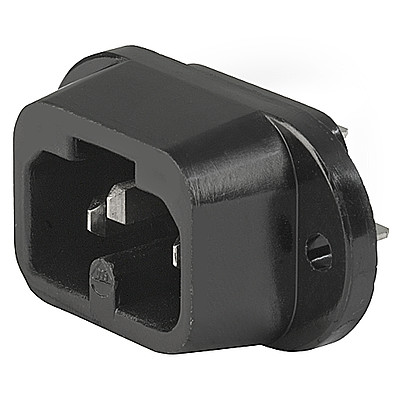 0183  IEC Appliance Inlet C16A, Screw-on Mounting, Front or Rear Side, Quick-connect or Screw-on Terminal