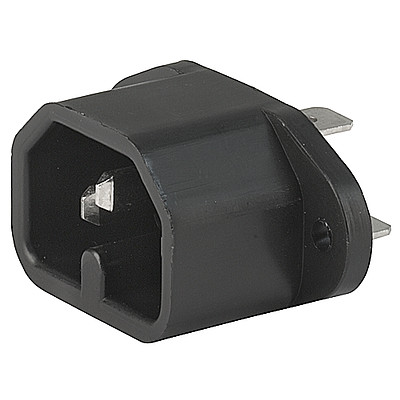 0163  IEC Appliance Inlet C16, Screw-on Mounting, Front or Rear Side, Quick-connect or Screw-on Terminal