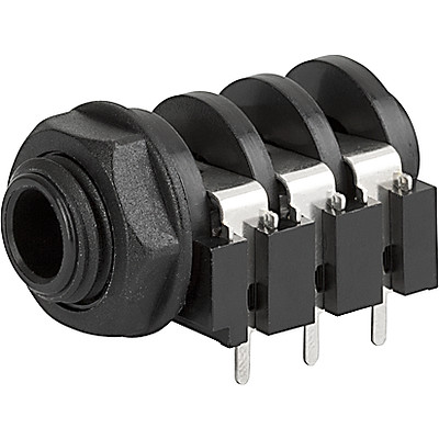 4833.2330 Audio plug 6.3mm  3-pole  insulated and straight for PCB mounting en IM0005004