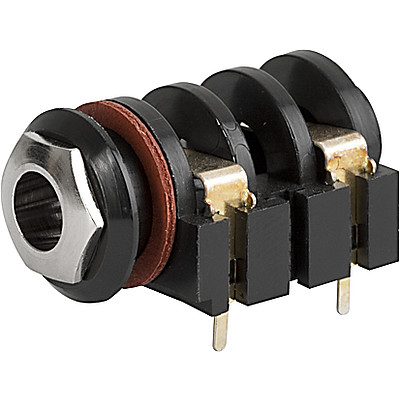 4833.2220  , Leiterplattenanschlüsse, abgeschirmt, 2-polig, Audio Stecker/Dosen, 6.3 mm