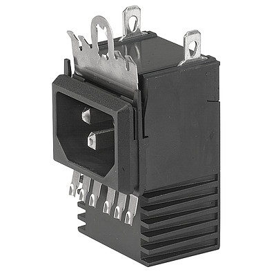 GRF4  IEC Appliance Inlet C14 with Filter, "Lock and Shield" Mounting