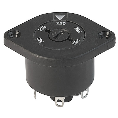 SWK  Voltage selector switch with fuseholder, 6 stages, step switch, panel mounting