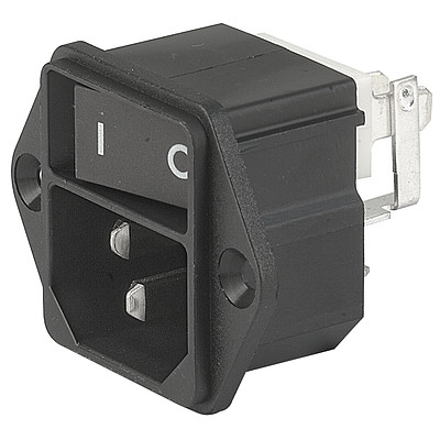 KEB1 IEC connector C14 with line switch 1-pole Screw-on from front side non-illuminated  black en IM0005486
