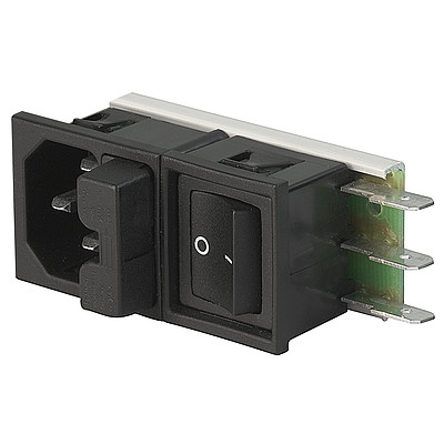 Felcom 64  IEC C14 device plug with modular expandable components Snap-in version from front side