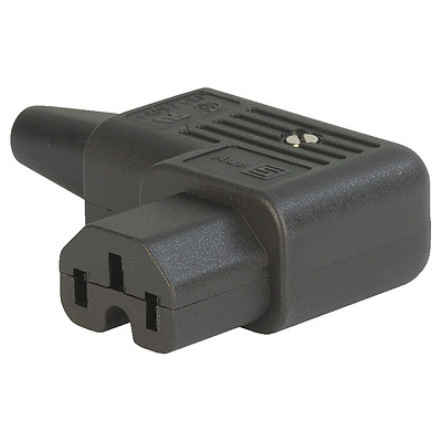 4784  IEC Appliance Outlet C15 for hot applications 120°C and cable mounting Screw-on mounting angled