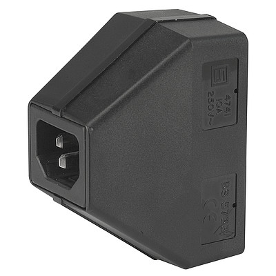 4741  Power cord with 1 IEC connector C14 and 2 appliance outlets F shuttered from rear side