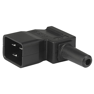 4789  4789 - IEC Geräteanschlussstecker 1 für Kabelmontage abgewinkelt schwarz