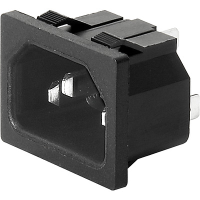 0711  IEC Appliance Inlet C14, Snap-in Mounting, Front Side, Solder Terminal