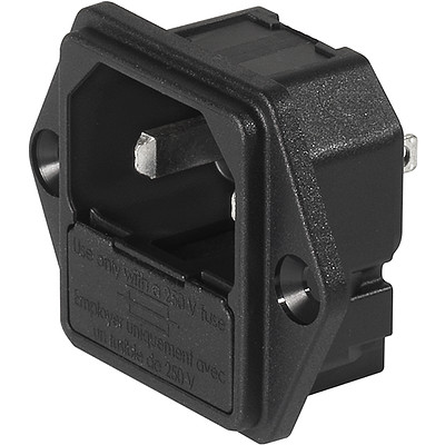 6202  IEC Appliance Inlet C18 with Fuseholder 1-pole