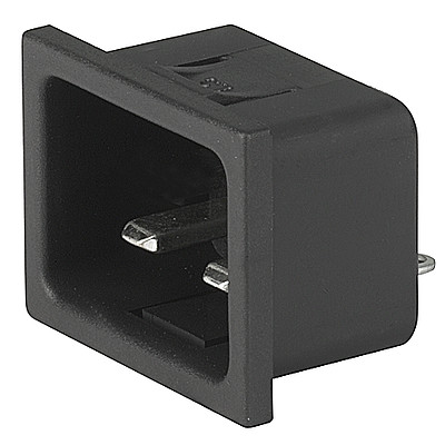 4794  IEC Appliance Inlet C24, Snap-in Mounting, Front Side, Solder or Quick-connect Terminal