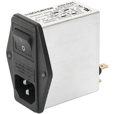 FKID  IEC Appliance Inlet C14 with Filter 2-Stage, Fuseholder 2-pole, Line Switch 2-pole