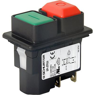 UP1 Pushbutton  Undervoltage protection switch, Push button actuation, 2-poles