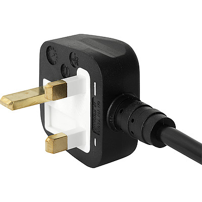6051.2188  UK Power Supply Cord with IEC Connector C13, V-Lock, angled