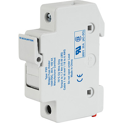 FSO  Touch-Safe Fuseholder, 35 mm DIN-Rail, 10.3 x 38 mm, 1000 VDC