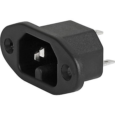 0161  IEC Appliance Inlet C16, Screw-on Mounting, Front Side, Quick-connect or Screw-on Terminal