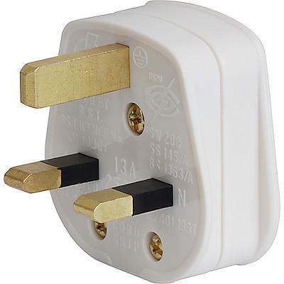 1363  UK Power (Mains) Plug, Cord Connector (Rewireable), 3 pole, Angled