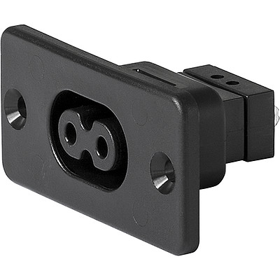 5088  IEC Appliance Outlet D, Screw-on Mounting, Front Side, Solder Terminal