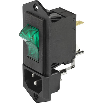 6145  Screw-on from front side Rocker illuminated green