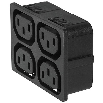 4751  4751 with 4 ganged outlets in black