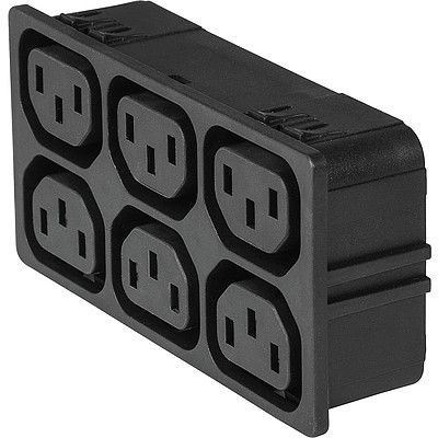 4751  4751 with 6 ganged outlets in black