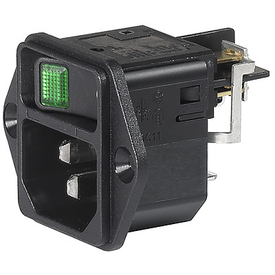 DC11  Screw-on mounting and line Switch illuminated green