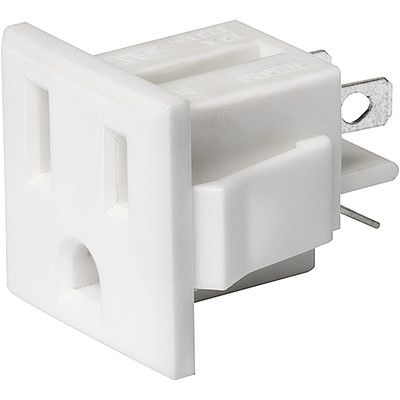 NR020  NEMA line Outlet 5-15R, Snap-in Mounting, Front Side, Solder Terminal