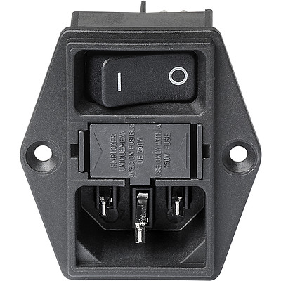 DD11  IEC Appliance Inlet C14 with Line Switch 2-pole, Fuseholder 1- or 2-pole