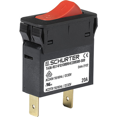 TA36 Rocker  Circuit Breaker for Equipment thermal, Rocker actuation, 1-/2-pole